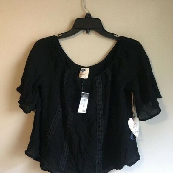 NWT Sadie Robinson small off the shoulder black cr - Picture 1 of 5
